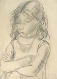 ENNIO POZZI, Child with Crossed Arms, black chalk